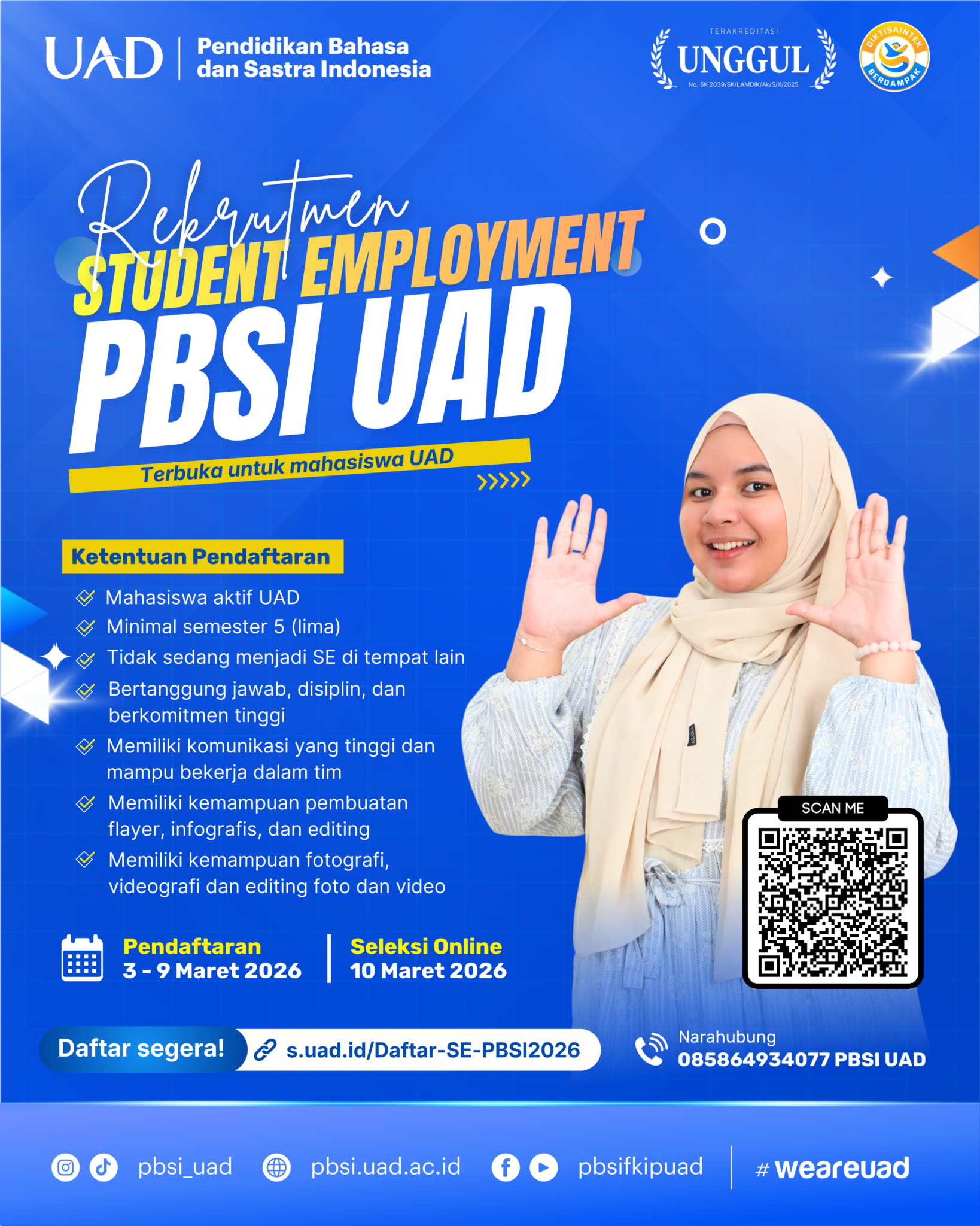 Rekrutmen Student Employment PBSI UAD 2026 – Pendidikan Bahasa dan ...