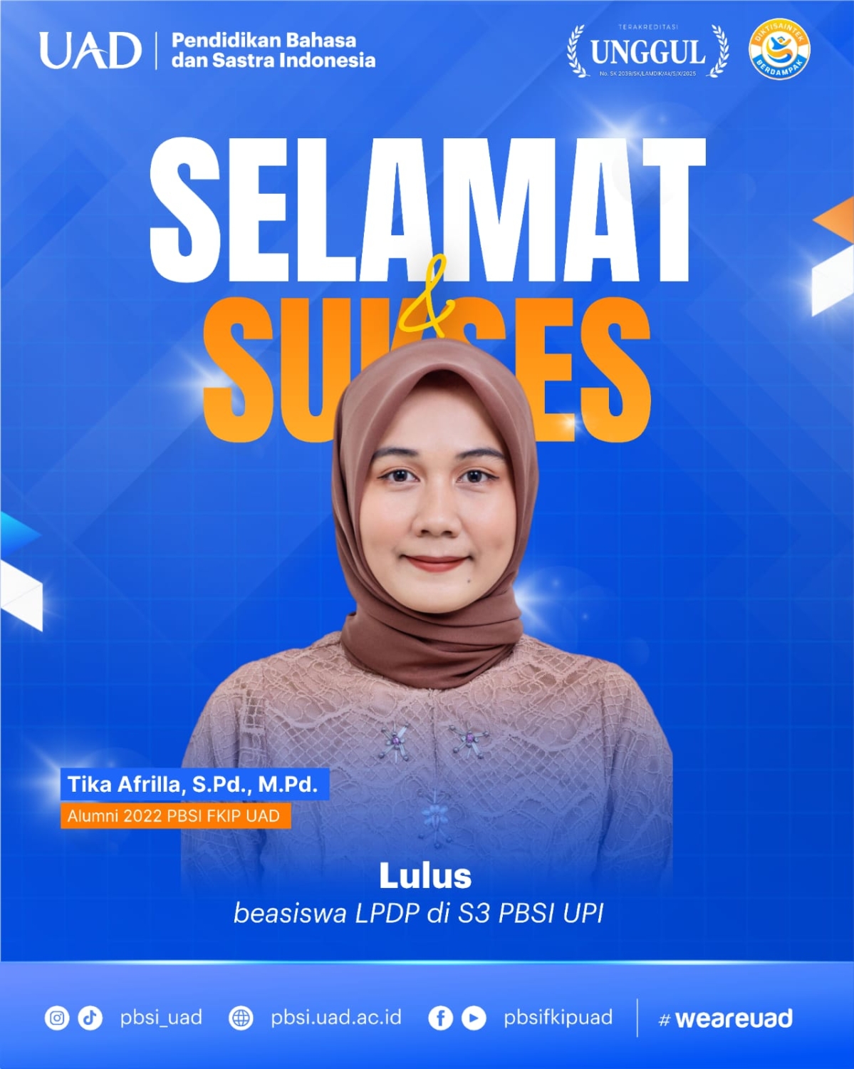 Alumni PBSI FKIP UAD 2022 Lolos Beasiswa LPDP untuk Studi S3 di UPI ...